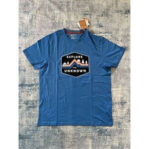 NWT! Mountain Warehouse Blue Explore The Unknown Organic Cotton Tee Large